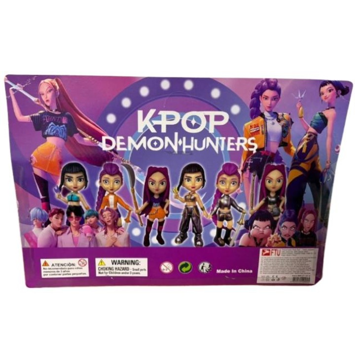 Set K-Pop Demon Hunters 6 figurine, diverse personaje, multicolor, 13 cm