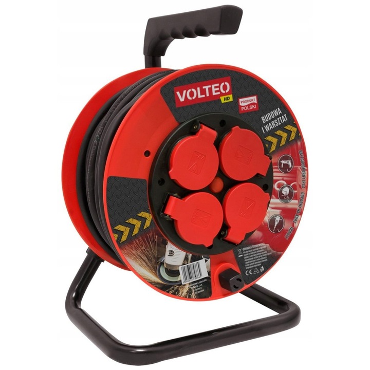 Prelungitor heavy duty 40m, 3x2,5mm, 4 guri IP44, cablu H05RR-F