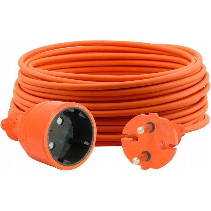 Градински удължител 20м, кабел H05VV-F 2*1мм, оранжев