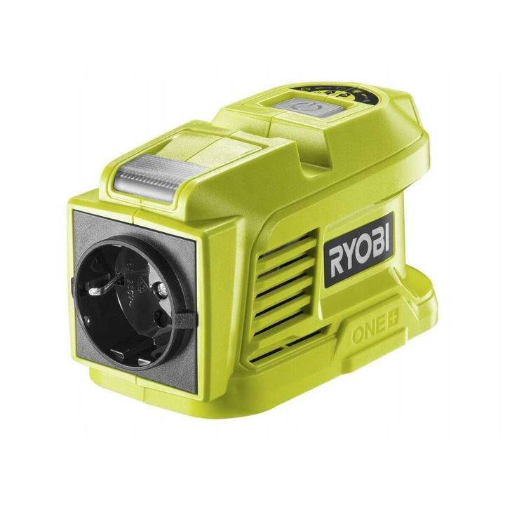 Inverter auto Ryobi 18V-230V, 150W, compact, pentru camping