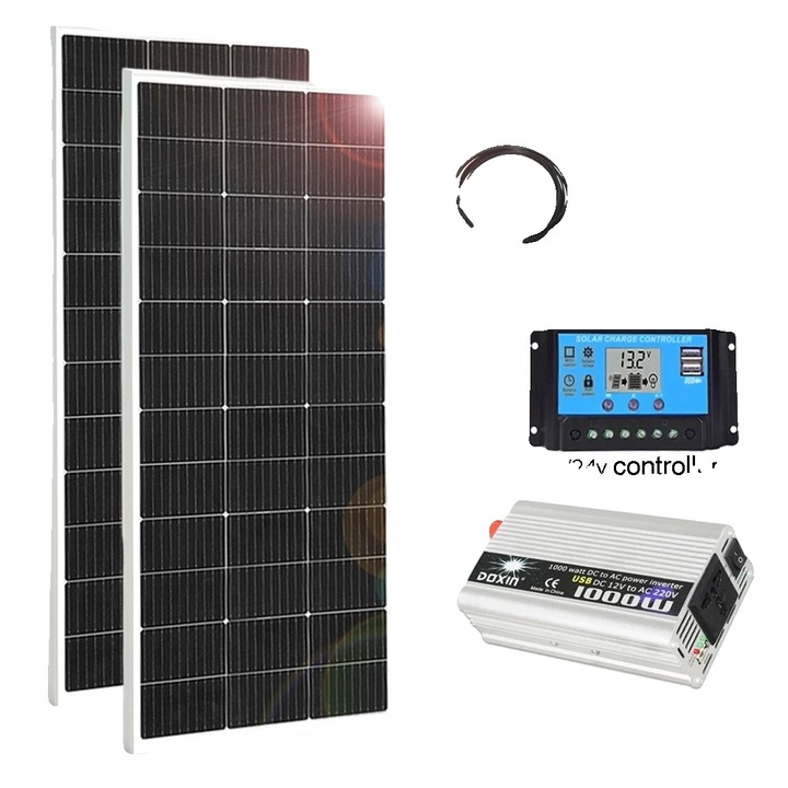 Panou solar, 320W, constructie din aluminiu, eficienta 21%, dimensiuni 1160x530x25mm, set de 2 bucati