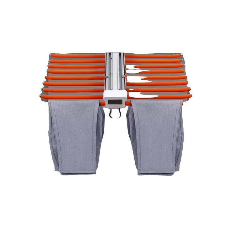 Kihúzható nadrágtartó, narancssárga, standard méret, acél és alumíniumötvözet szerkezet