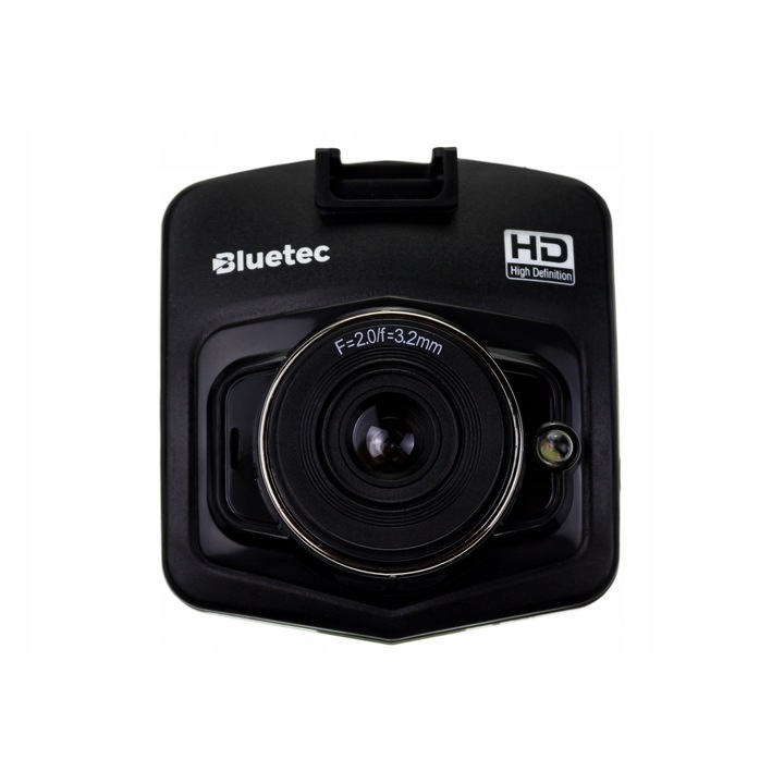Rejestrator video auto Bluetec, 2,4 inch, obiectiv 140°, detectie miscare, set cu card microSD 32GB