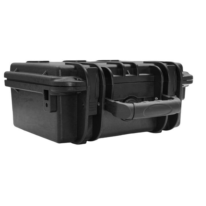 Szerszámosláda, vízálló védelem, robusztus kialakítás, fekete, 24.9x21.6x11.5cm