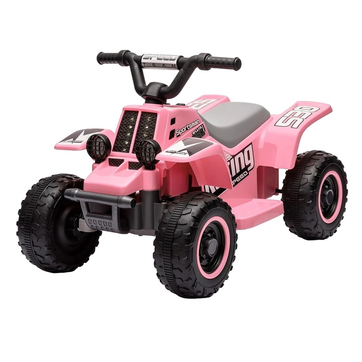ATV electric pentru copii, design ergonomic, autonomie mare, roz, 4 roti