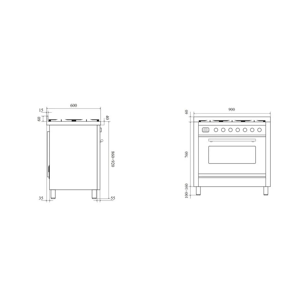 Aragaz electric cu plita pe inductie clasa A+ ILVE, colectie Professional Plus, 90 cm, 10 programe cuptor, 6 zone gatire plita, temperatura 30-300°C, iluminare interioara duala, multi-zona Bridge, Easy Clean, suport grill/rotisor, albastru petrol/argintiu
