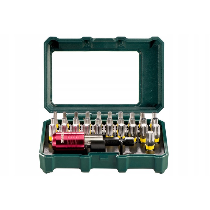 Set de biti Metabo, 32 piese, S2, cu adaptor magnetic, cutie de depozitare