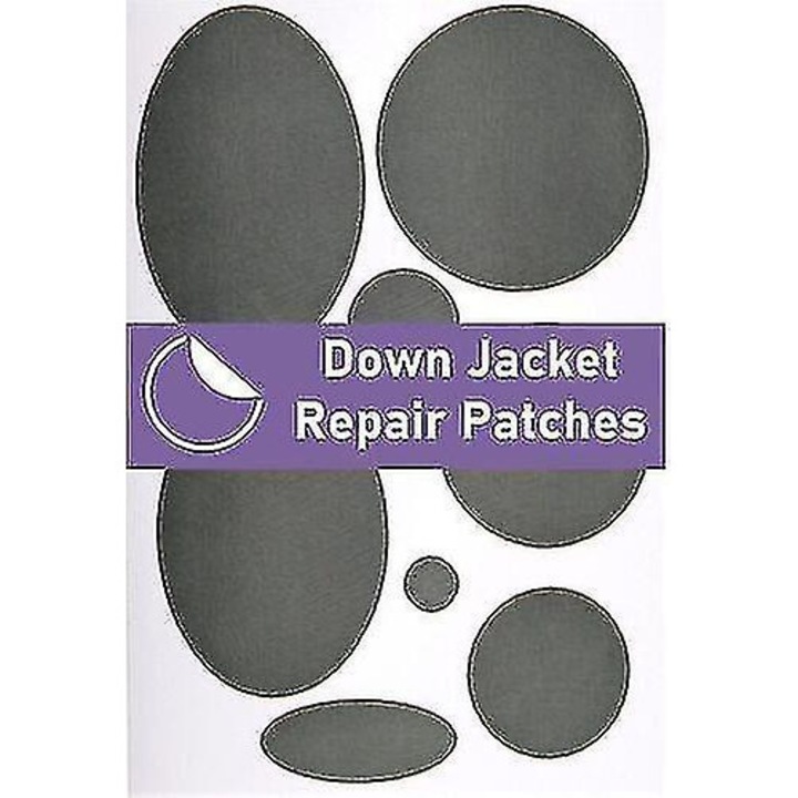 Pachet petice autoadezive pentru jachete, impermeabile, gri inchis, set de 5 bucati