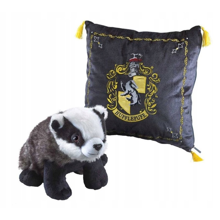 Perne decorative, The Noble Collection, Hufflepuff, 7.5x13.1x14.9cm, negru, set