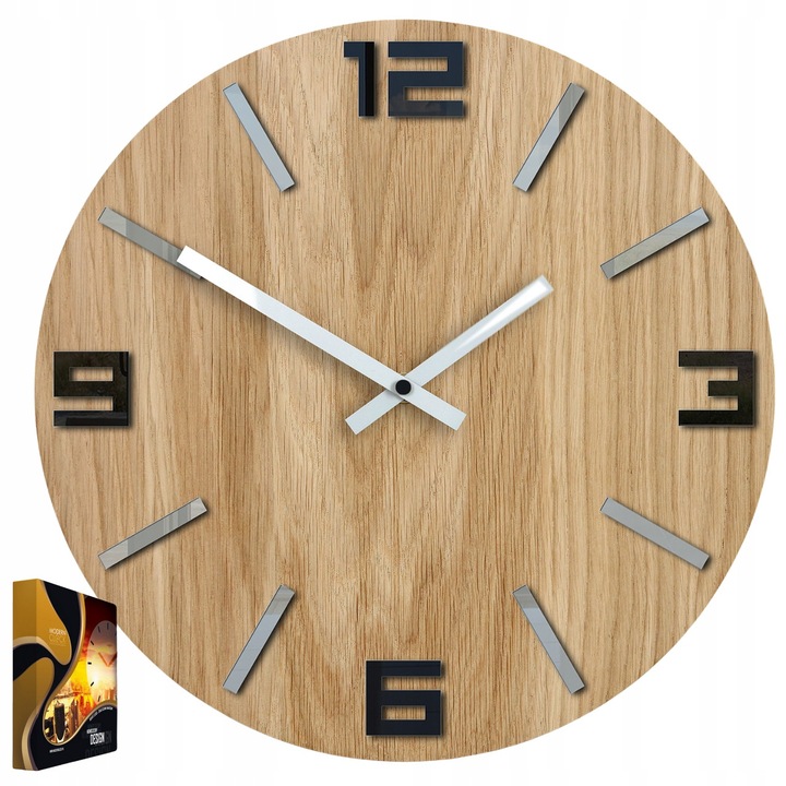 Dekoratív óra, Arabic Wood Black, kvarc szerkezet, 33cm, fekete