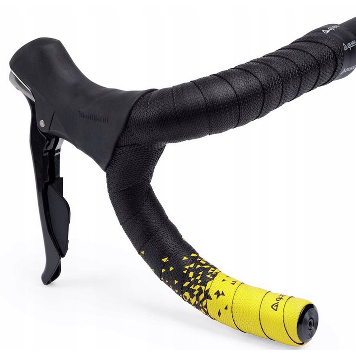 Owijka Rowerowa GUEE SL DUAL, Antiderapanta, Usoara, Galben, 2150x30x3mm, Set cu Zatyczkami Premium