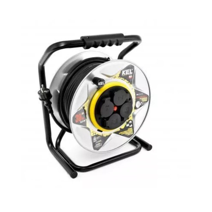Prelungitor bebanos KEL 25m 4 prize 3x1,5mm 3680W negru