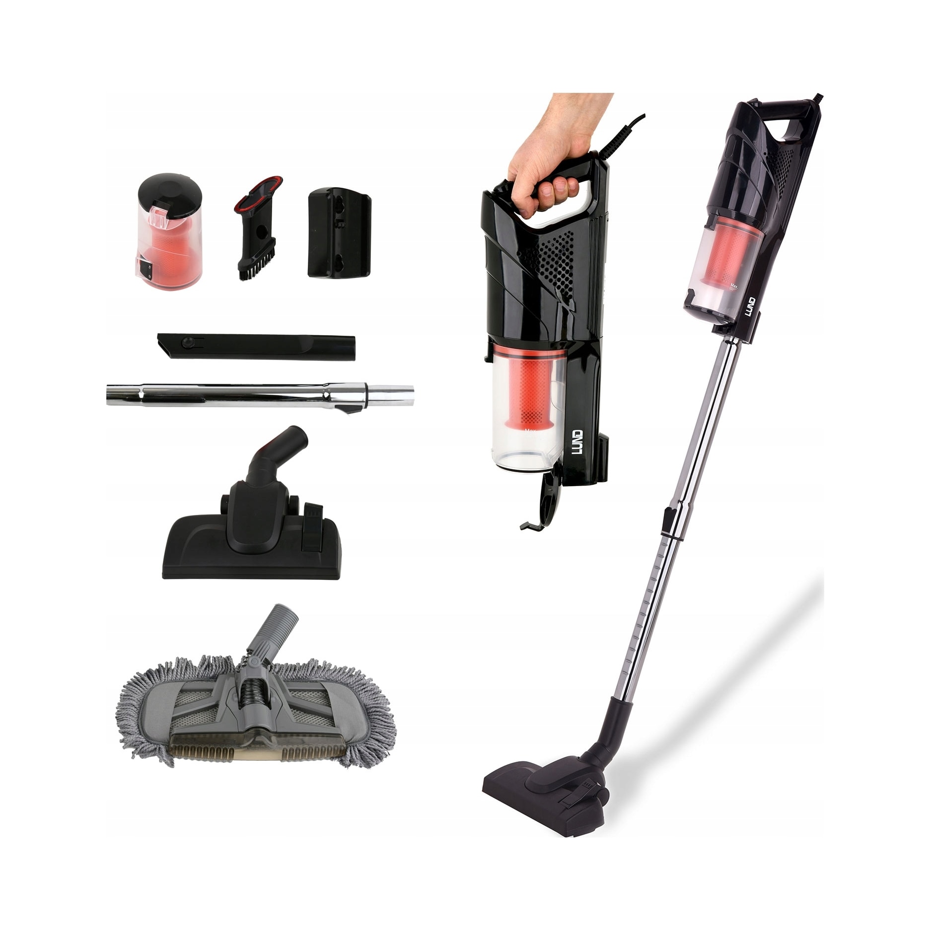 Aspirator vertical, 800W, filtru HEPA H13, 1l, 4,8m cablu, negru