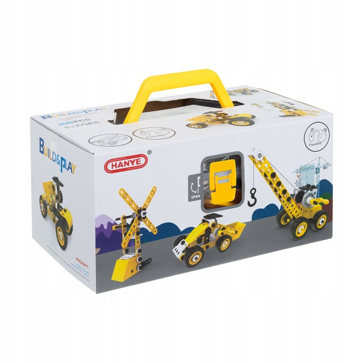 Set de constructie Kreatywny, 100 piese, vehicule, 3D