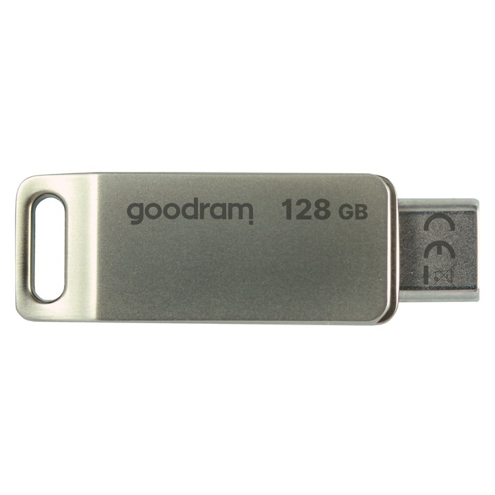 GOODRAM ODA3 128GB USB memória, USB 3.0, 60MB/s olvasás, 20MB/s írás, ezüst, 7x12.3x36.7mm