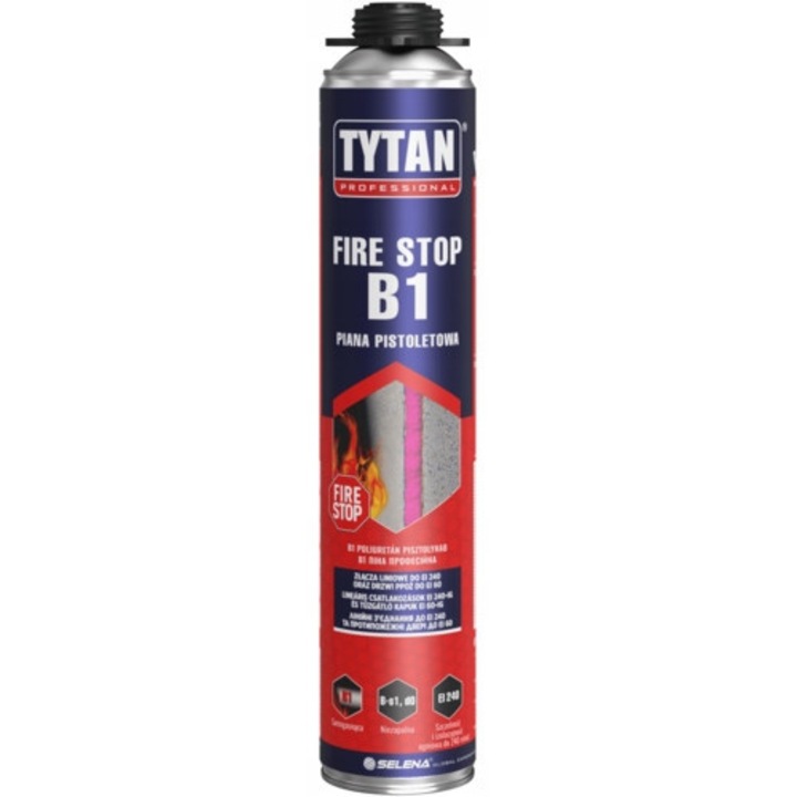 Piana montaj B1 Tytan Professional 750 ml, ignifuga, rezistenta la mucegai, pentru umplerea rosturilor