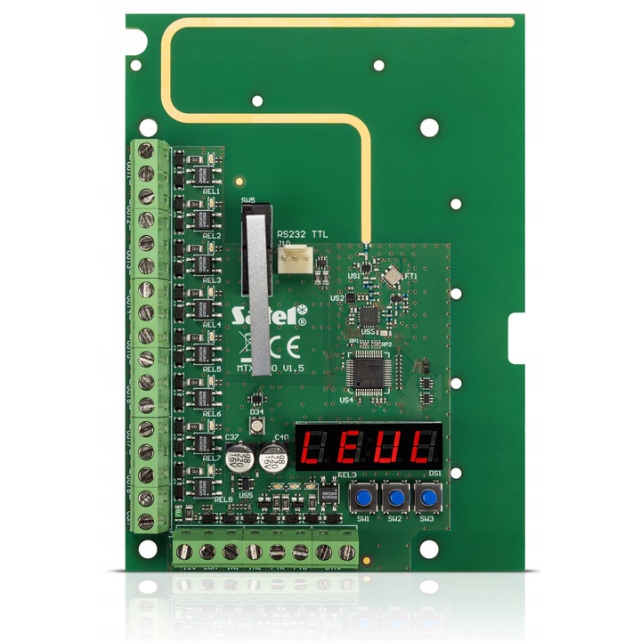 Modul de control wireless SATEL MTX-300, 433 MHz, 32 telecomenzi, 16 senzori, 126x158x32mm