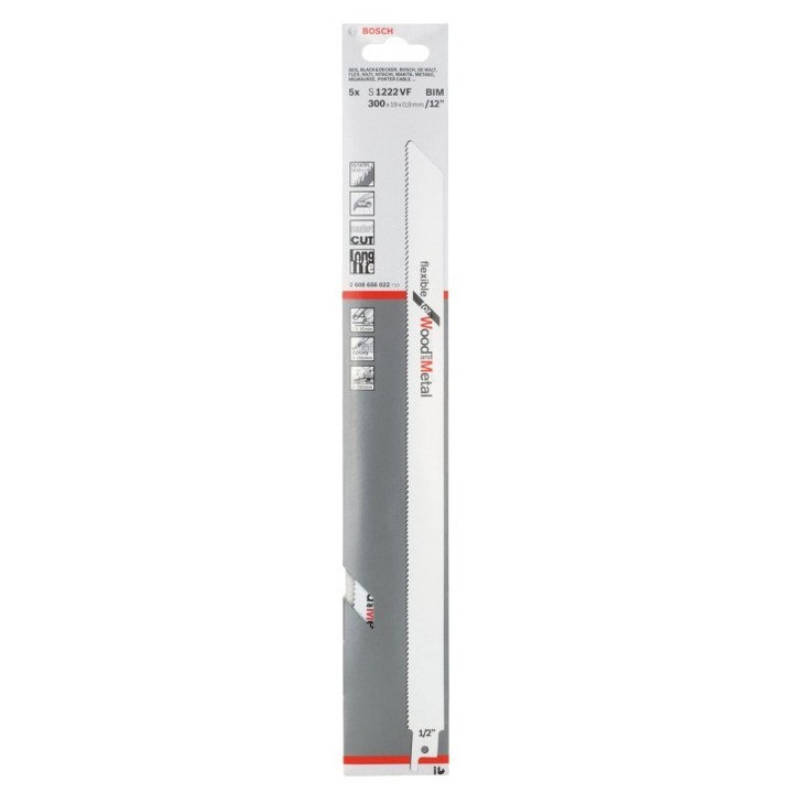 Lama universala pentru fierastraie sabie Bosch, 300mm, pentru lemn/metal