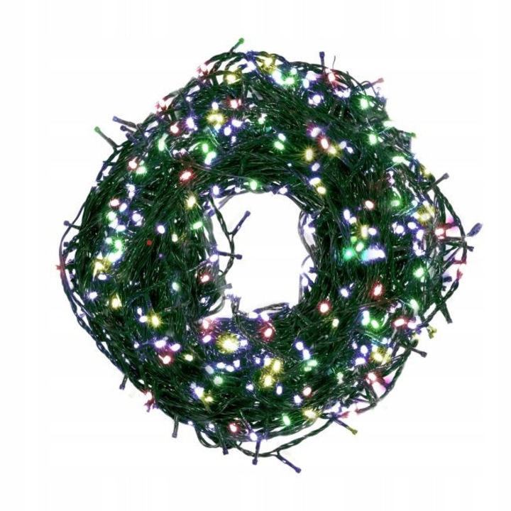Lampki de Craciun 1000 LED, 25m, multicolor, exterior/interior, cablu negru