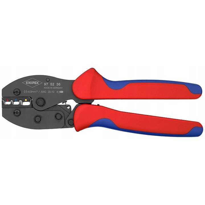Set de unelte pentru imbinare Knipex, cu clesti PreciForce, 1x clesti, 25x capete plate, 25x capete ochi, 25x capete izolate, multicolor