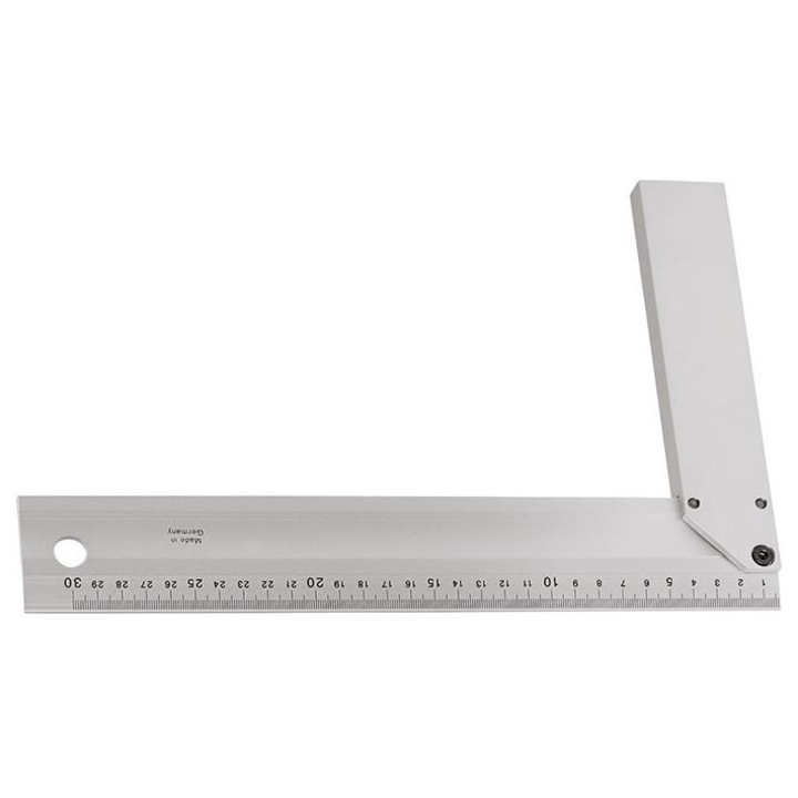 Katownik aluminiowy FORMAT 400mm, cu stopka, milimetraj, 45°