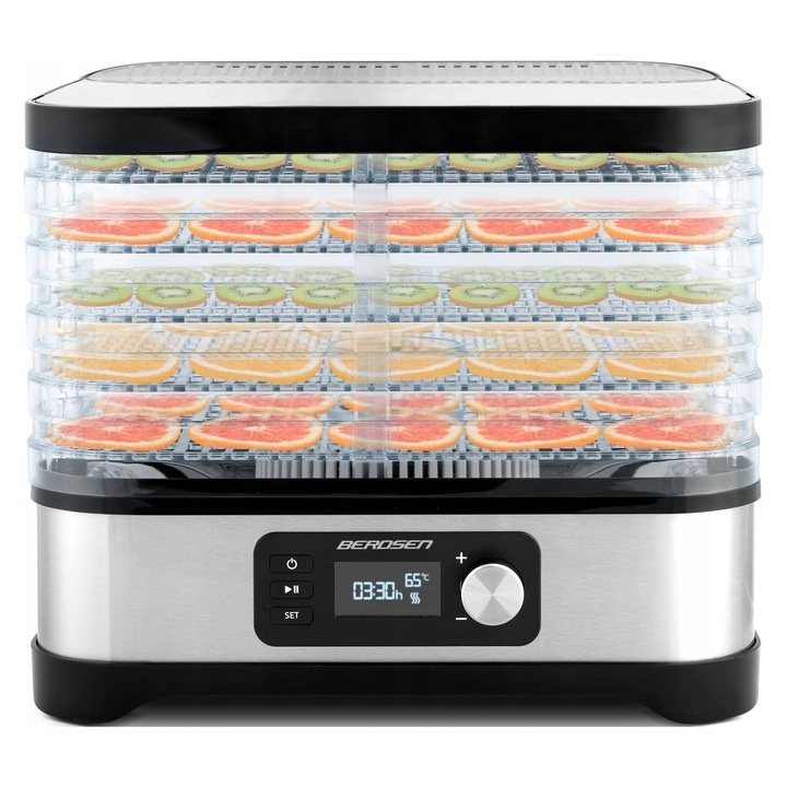 Deshidrator Berdsen, 10 litri, 5 site, 35-70C, 27x32x25cm