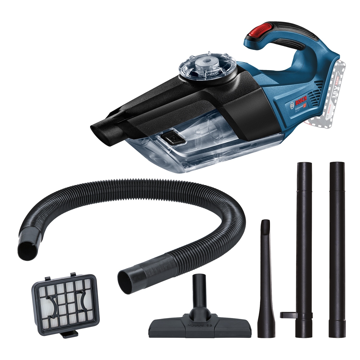 Aspirator profesional Bosch GAS 18V-1, filtr HEPA, 0,7l, 41x19x21cm