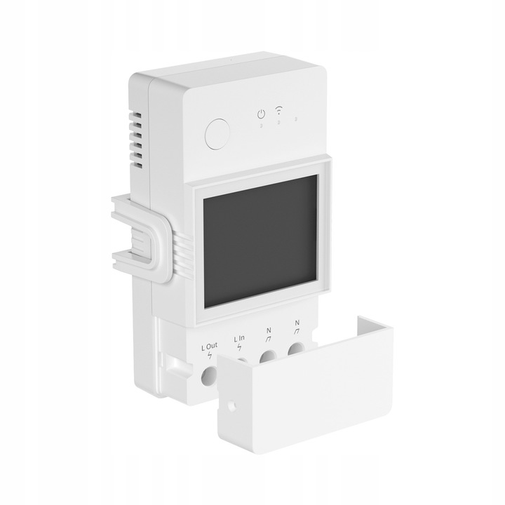 Sonoff POW Elite POWR320D Wi-Fi relé, valós idejű energiafogyasztás mérő, kapcsoló LCD kijelzővel, 20A Max, Fehér, 1 db