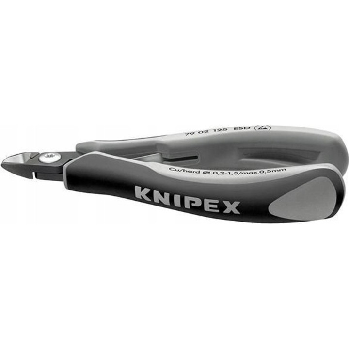 Clesti de taiat Knipex, 125mm, ESD, otel cromat, pentru taiere precisa