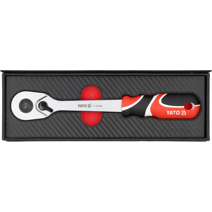 Yato racsnis kulcs 1/2" 1000 Nm, 90 fog, 256 mm, CrV 6140, PP/TPR