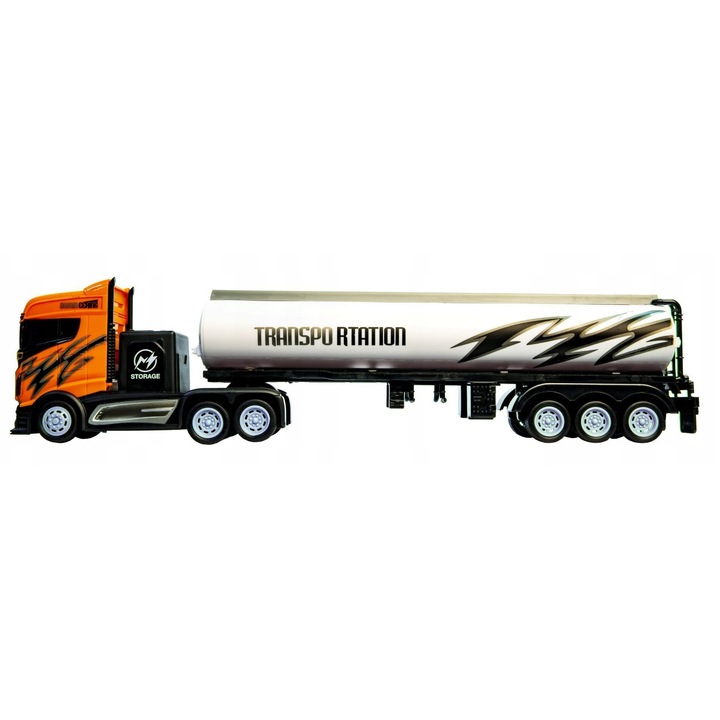Camion cu remorca, LEAN Toys, 1:16, alimentare USB, 57x13x16cm, set 6 buc.