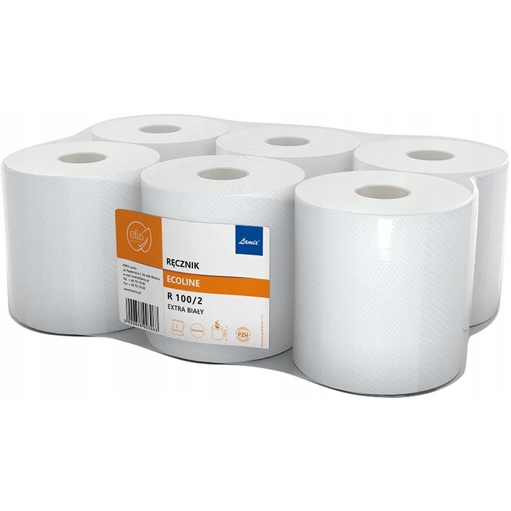 Prosoape de hartie, LAMIX, Ecoline, 2 straturi, 100m, 19cm, set 6 role