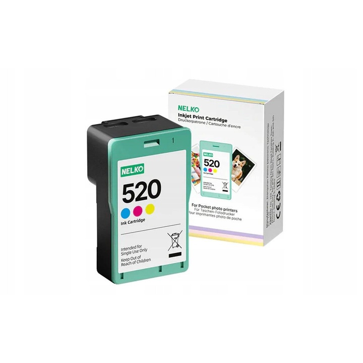 Set 2x NELKO tintapatron, 200 kép, intenzív színek, kompatibilis a PP03/PP01-gyel