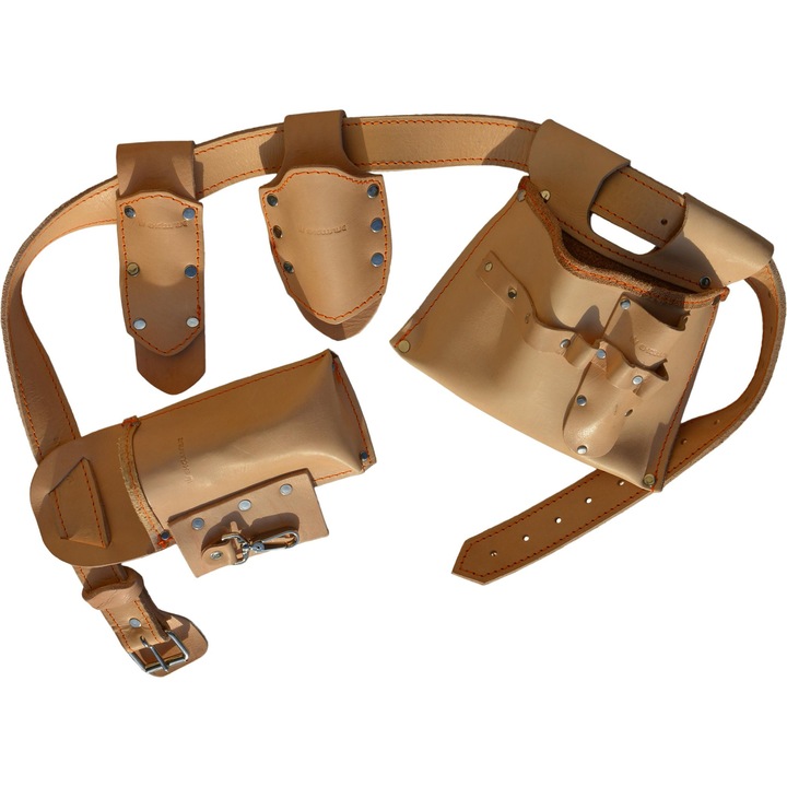 Bőr szerszámöv, Richmann, 1300x260mm, 5 zseb, barna