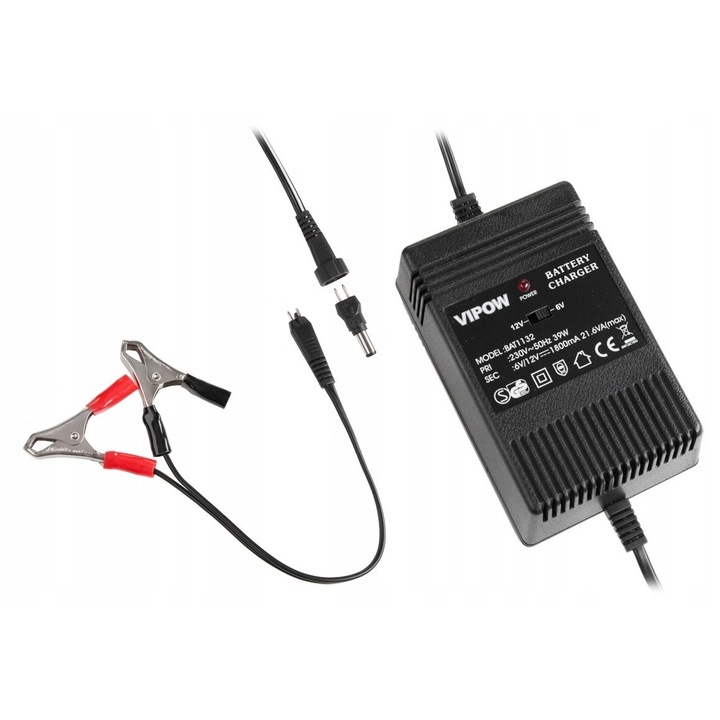 Incarcator automat pentru acumulatori 6V/12V, Rebel, 1800mA, 40W, 240V, 1,23kg