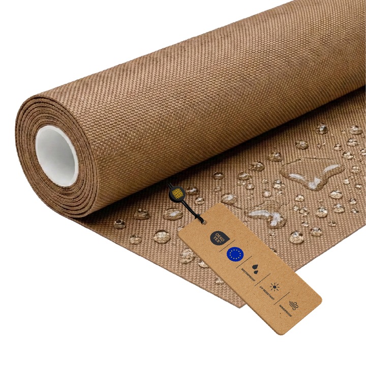 Tesatura Impermeabila din Poliester, LOMIQ, 100x150cm, Bej, 366g/m2, Material Textil pentru Terasa, Tapiterie de Exterior, Copertine, Panza, Mobilier de Gradina, Corturi, Rucsacuri
