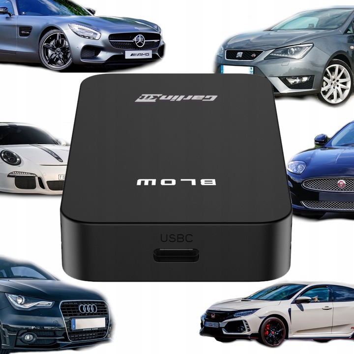 Adapter Carlinkit 5.0, Bluetooth, USB-C si USB-A, pentru Android Auto si Apple CarPlay, set