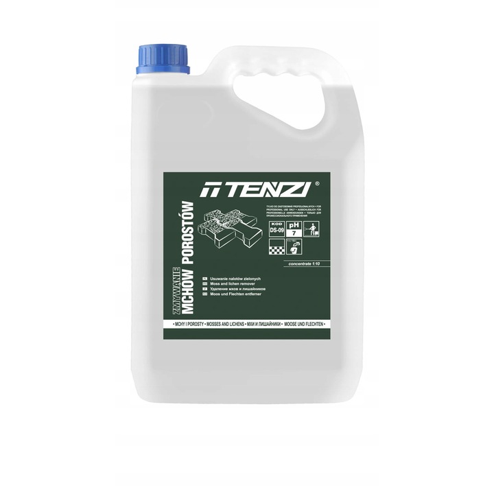 Preparat Tenzi DS-09 concentrat pentru indepartarea muschiului, lichenilor si algelor, protectie pana la 12 luni, Alb, 5l
