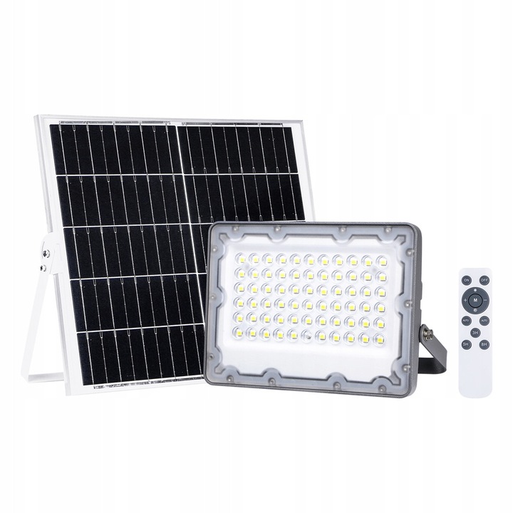 Lampa Solara LED Eko-Light FOKUS 60W 900lm 6000K, cu acumulator 10000mAh, IP65, set cu panou solar