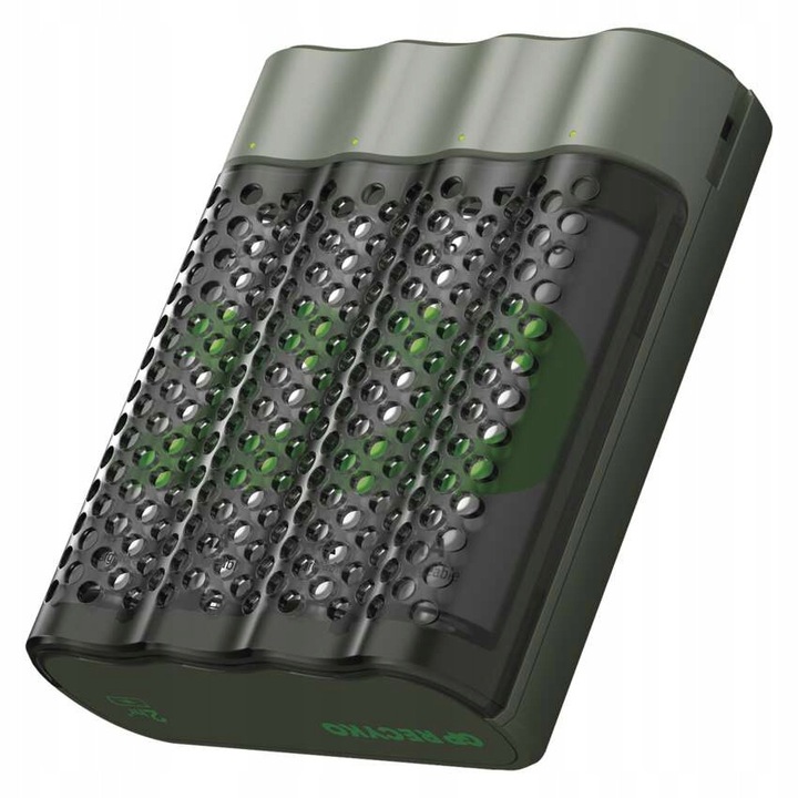Incarcator inteligent GP Recyko Speed M452 cu 4 acumulatori AA 2600, 78x68x25mm, USB