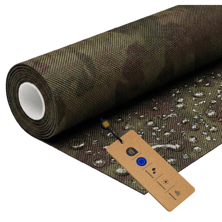 Tesatura Impermeabila din Poliester, LOMIQ, 100x150cm, Moro 1, 366g/m2, Material Textil pentru Terasa, Tapiterie de Exterior, Copertine, Panza, Mobilier de Gradina, Corturi, Rucsacuri