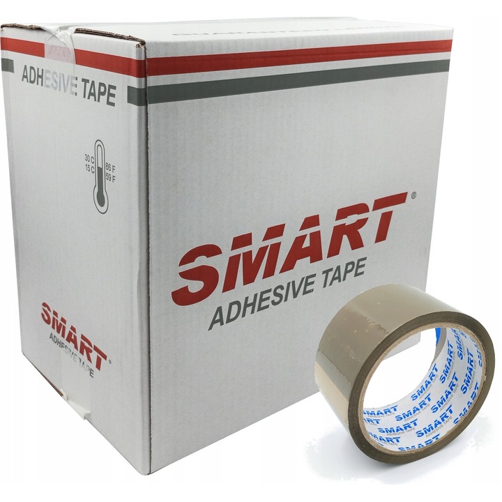 Banda adeziva de ambalare, Smart, 48mm x 45.72m, 36 bucati, culoare maro