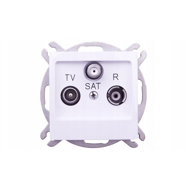 Gniazdo antenowe RTV-SAT IMPRESJA, montaj subtire, alb