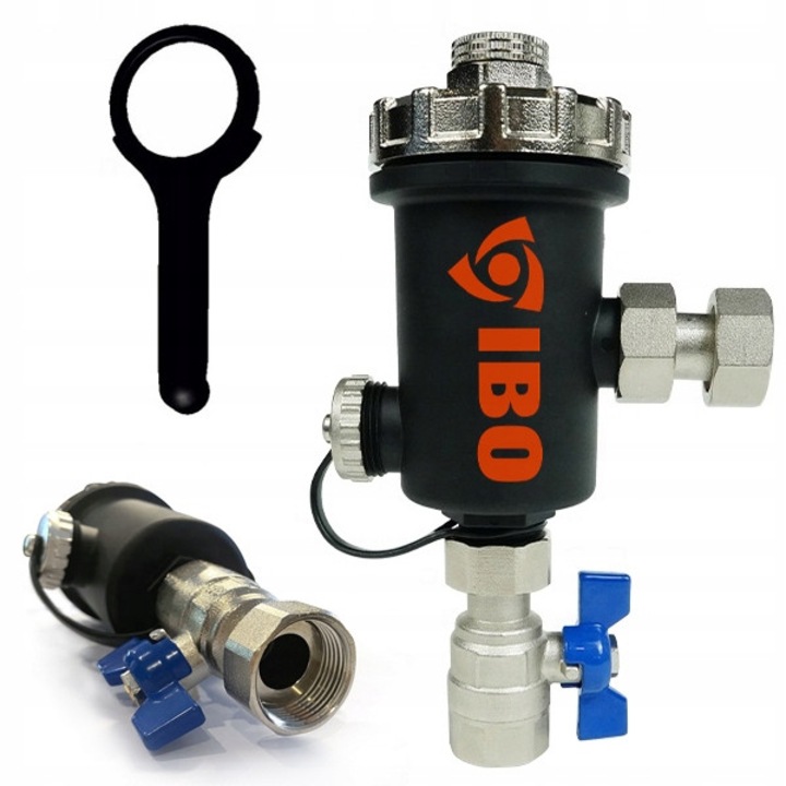 Магнитен сепаратор за примеси 3/4 IBO, 114x190mm, 9000 Гауса, за отоплителни и соларни системи, пълен комплект