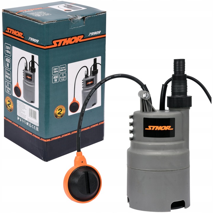 Потопяема помпа Sthor 400W, 6000 л/ч, компактна, за домашна употреба и градина
