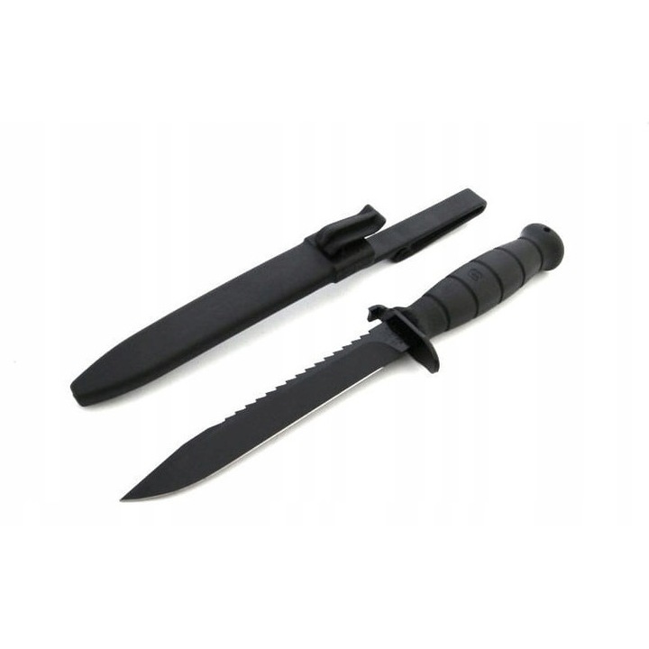 Cutit tactic Glock 81, negru, 29cm, cu lama din otel inoxidabil, cu teaca din polimer