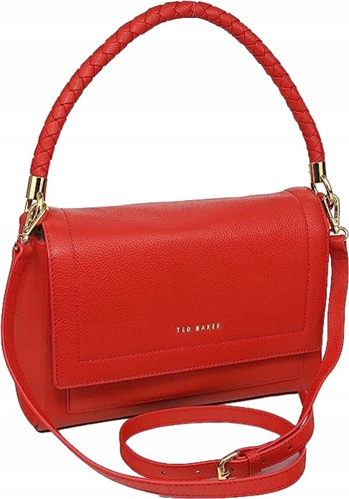 Ted Baker női táska, természetes bőr, piros, 28x22x10cm