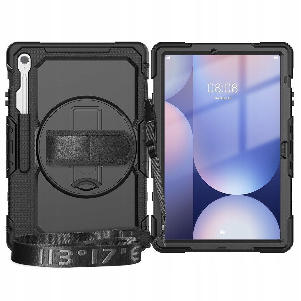 Husa tablete Erbord pentru Samsung Galaxy Tab S10 FE+, pachet cu suport rotativ 360, neagra