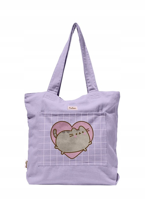 Pusheen Moments pamut táska, 37x41x10cm, külső zsebbel, többszínű
