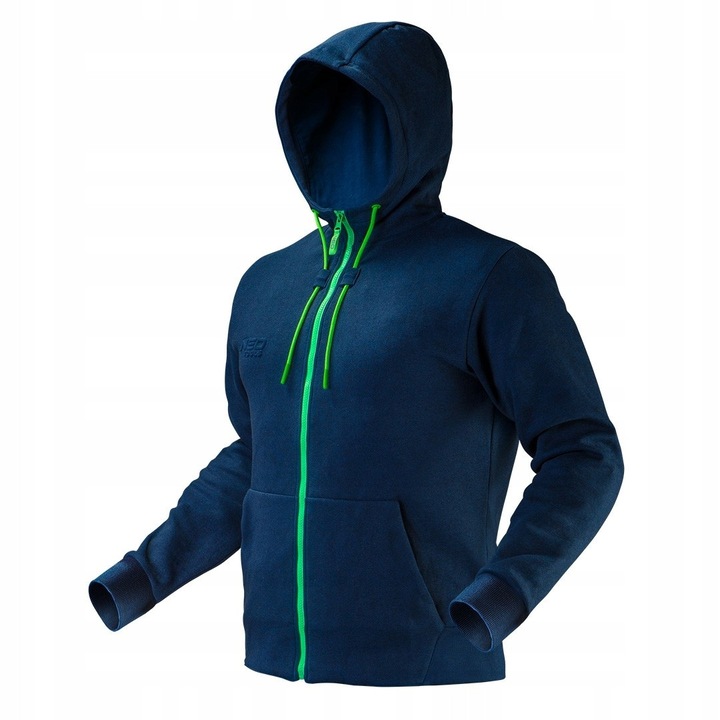 Bluza de lucru NEO, dubla straturi, gluga, buzunare spatioase, albastru, bumbac/poliester, 3XL
